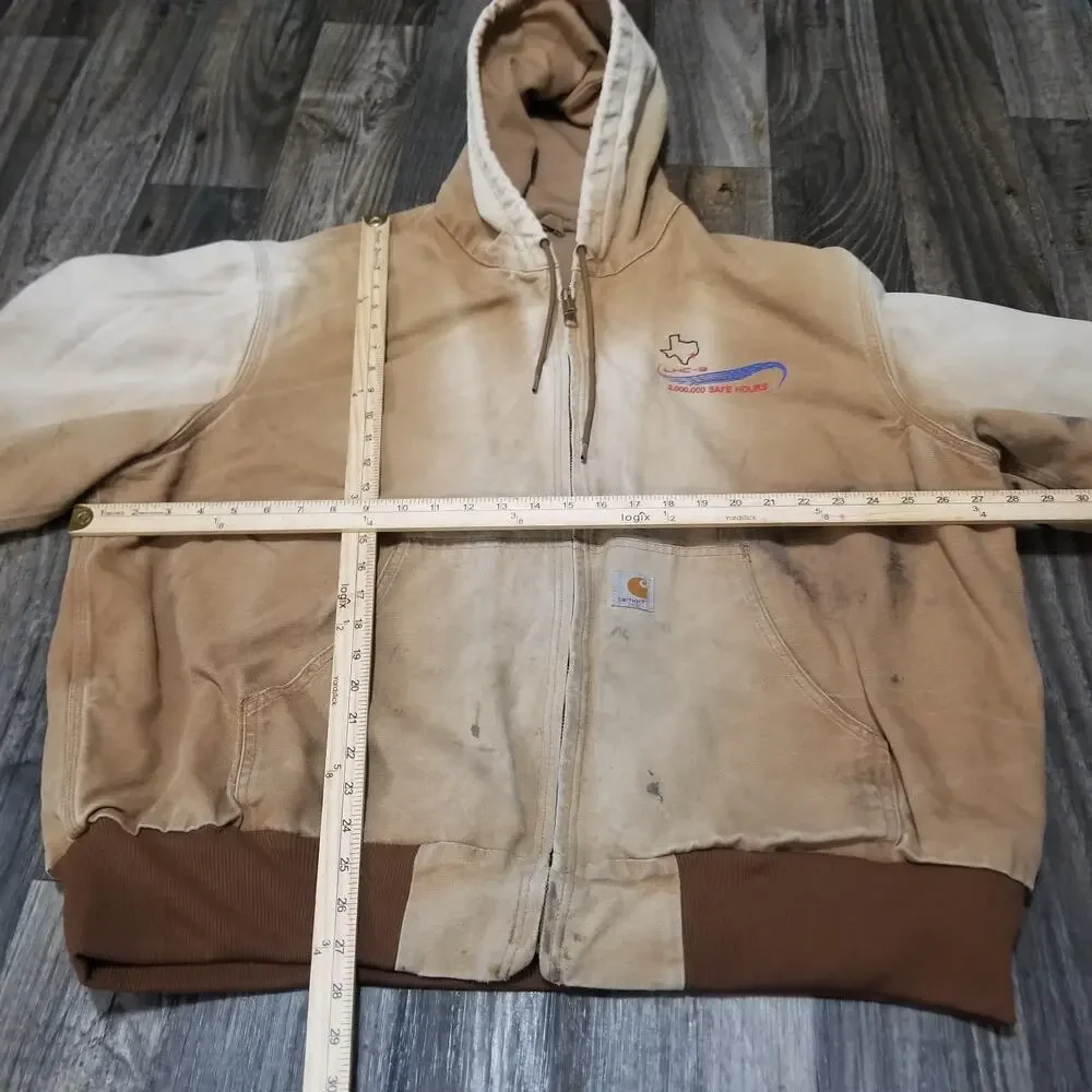 Carhartt Jacket Adult 2XL Hardhats Union Labor Canvas J131 BRN USA Made‎ Faded